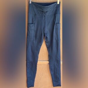 Eddie Bauer Black High-Waisted Drawstring Joggers with Pockets Small